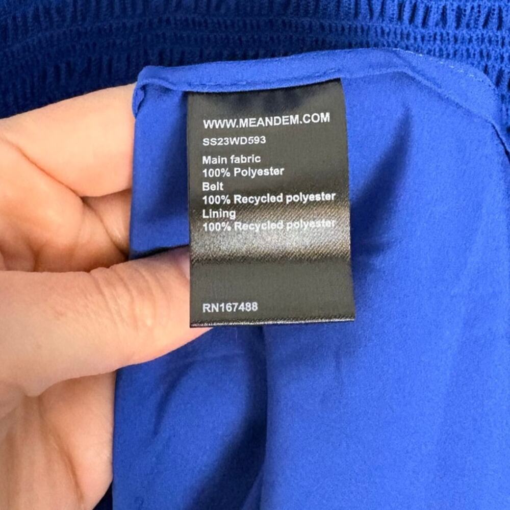 NWT Me+EM Ethereal Tulle Shirred Tiered Cobalt Blue Maxi Dress US 8 - Picture 6 of 6